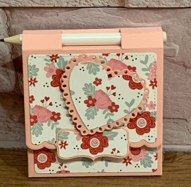 Valentine Sticky Note Pad Holder with Mini Pencil