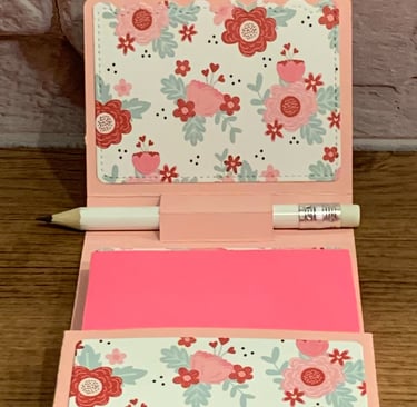 Valentine Sticky Note Pad Holder with Mini Pencil