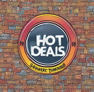 A colorful advertisement featuring bold text in Italian promoting free services. Large text reads 'SERVIZI GRATIS! AFFILIATI ADESSO' with phrases contained in vibrant geometric shapes and bubbles. The ad highlights an offer starting from 2023 and includes marketing elements like a website, advertising, and magazine.
