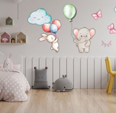 balloon animal decals in child's bedroom