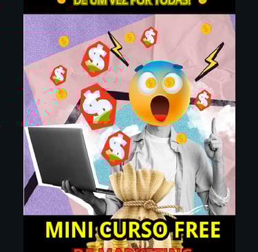 convite para um mini curso free de marketing digital