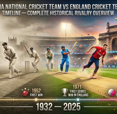 India National Cricket Team vs England Cricket Team Timeline