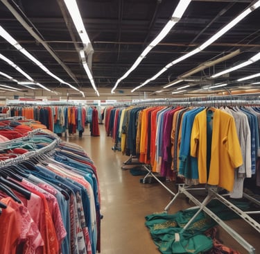 A bustling street filled with vendors selling Indian spices.
