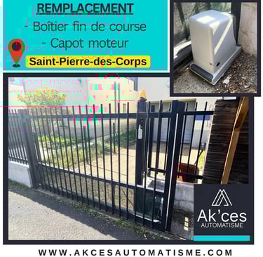 Remplacement sur un portail : Boîtier fin de course et Capot moteur