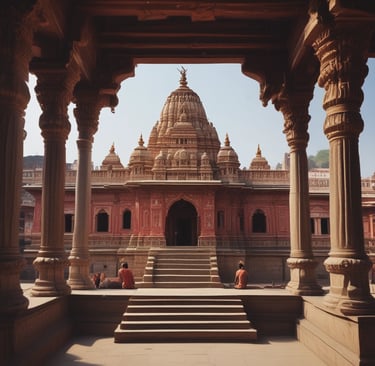Local artisans showcasing their crafts in a vibrant market.