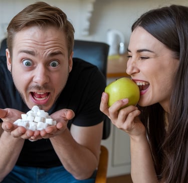 Man glaubt oft nicht, wie viel Zucker einige Produkten ist und wie süß ein Apfel schmecken kann