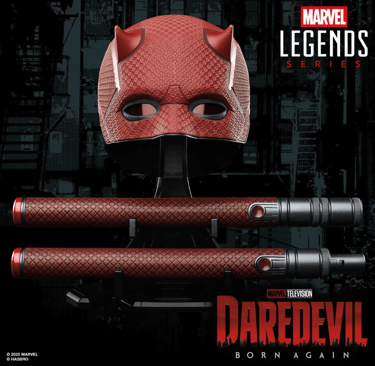 Daredevil Marvel Legends Daredevil: Born Again Mask and Billy Club Prop Replicas