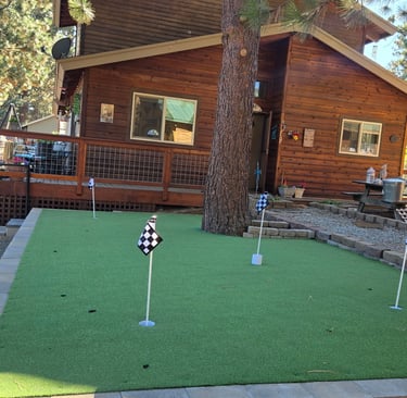 backyard putting green with 4 holes