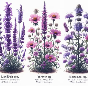 lavender, yarrow and penstemon