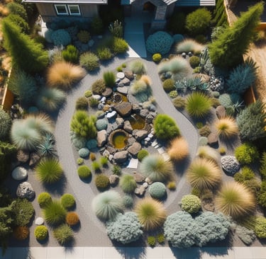 xeriscaped front yard