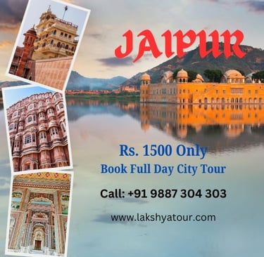 a poster advertising a tour of jaipur city