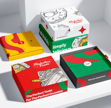 package design with colorful design and minimal typography