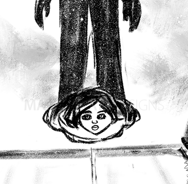 hand drawn graphic of a young girl