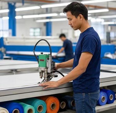 PVC Tarpaulin Hot Air Welding by Leister
