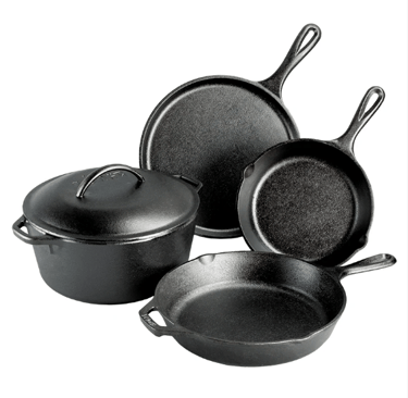 Lodge 5-piece pre-seasoned cast iron cookware set