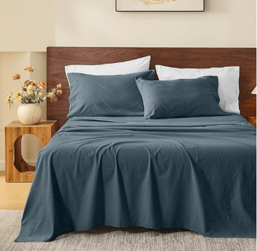 MEISHANG 100% French pure linen sheet set