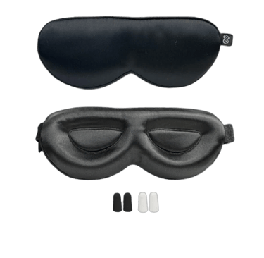 Promeed 23mm mulberry silk 3D contour sleep mask in black OEKO-TEX certified