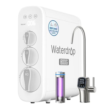 Waterdrop G3 P800 Tankless Reverse Osmosis System with 800 GPD flow and UV sterilization