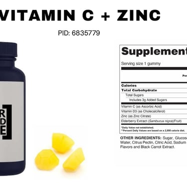vitamin c plus zinc gummy vitamies