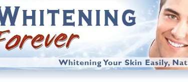 Skin Whitening Forever advertisement, promising easy, natural, and permanent skin whitening.