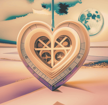 A heart shape in a rolling landscape