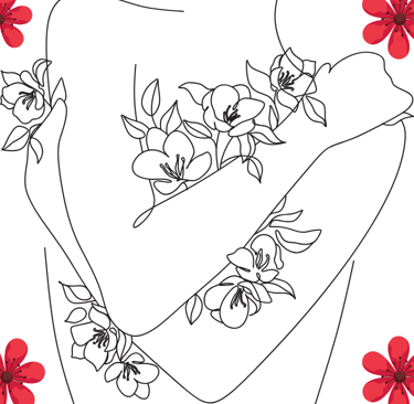 a woman with a tattoo on her arm