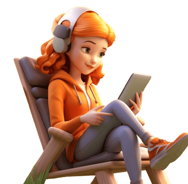 A girl reading G-eye Digital Marketing blogs 