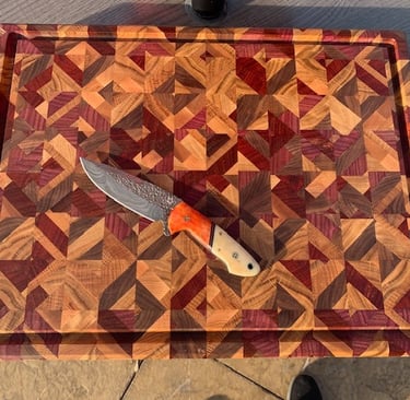 Large Chaos end grain cutting board