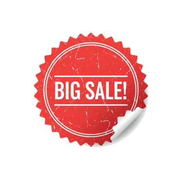 a big sale sign with a big sale tag