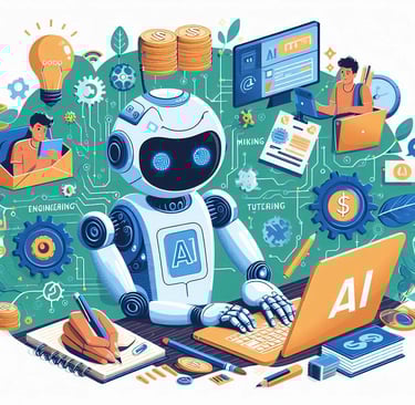 AI robot using a computer to do work