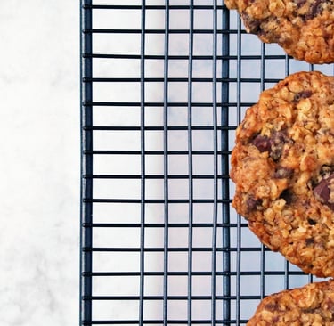 Chocolate, Ginger, and Oat Cookies