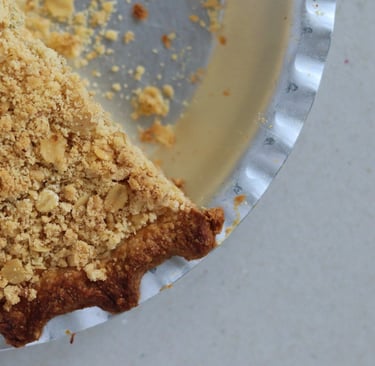 Rhubarb and Custard Crumble Pie