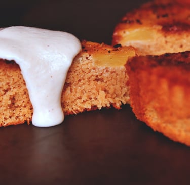 Spiced Pineapple Cake with Cashew Cream (Dairy & Gluten Free)