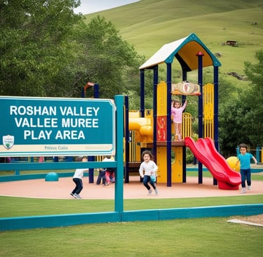 a children's playground area with a playground area and a playground area