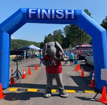 Big AL at the Finish Line of the Tuscaloosa Mayor's Cup