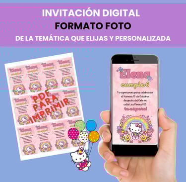 Invitaciones digitales infantiles formato foto - Celebraclick