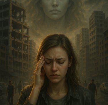 Imagem de mulher cansada "Cansaço Coletivo"