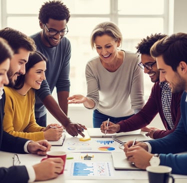 Sesión de inteligencia colectiva facilitada por líder