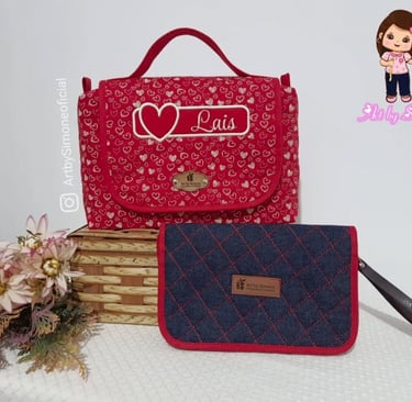 Kir personalizado contendo necessaire e carteirinha de mão - Art by Simone