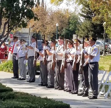 American Legion - VFW honor guard at present arms