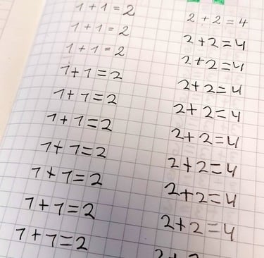 1+1 Aufgaben im Heft - Übung macht den Meister