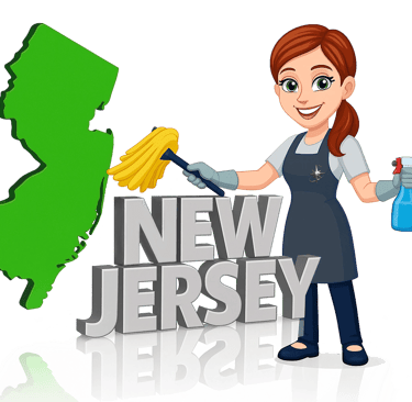 Image of a professional cleaner in New Jersey using equipment to clean a home interior.