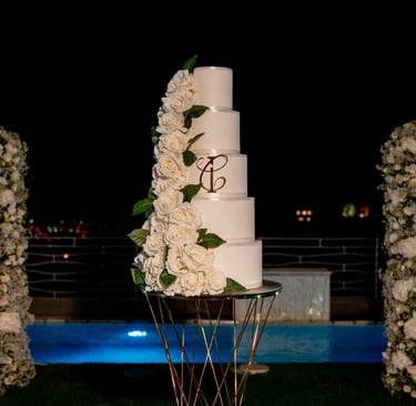 pastel de bodas escénico