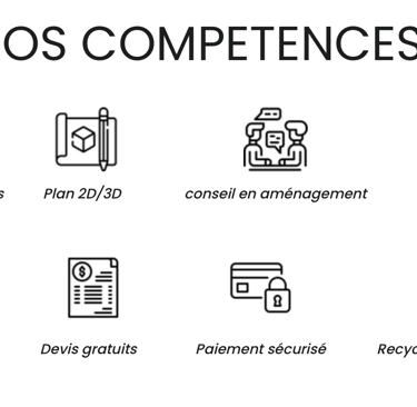 Devis gratuit, financement, location de mobilier , livraison rapide, plan 3D, conseil en aménagement
