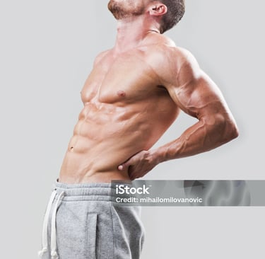 a man with a muscular body and a shirtless torso