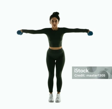a woman performing side laterals exercise