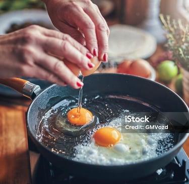 eggs in a frying pan