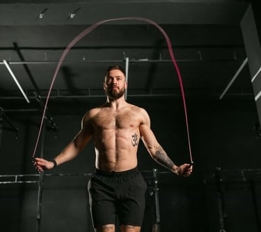 a man jumping rope