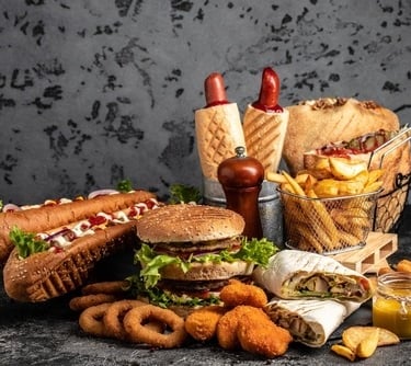 processed foods on a table