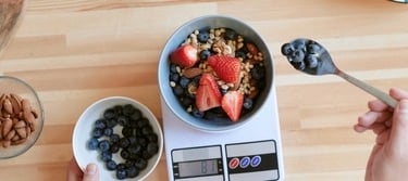 a person is using a food scale